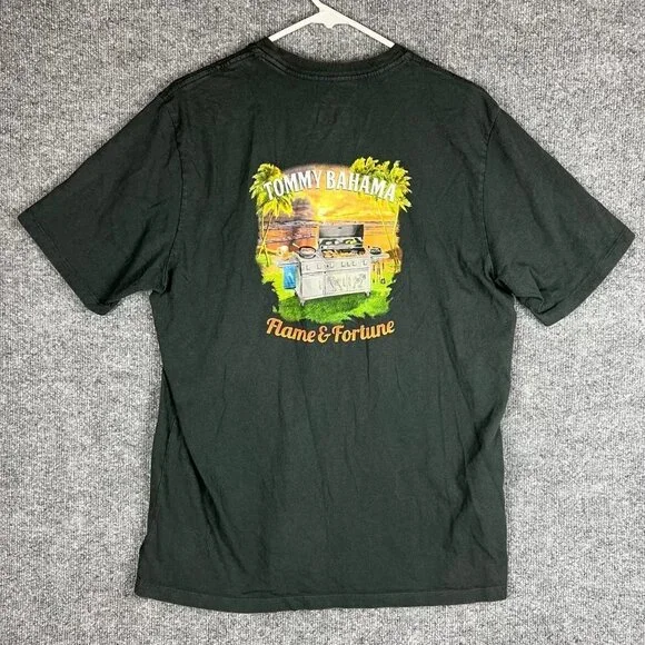 Tommy Bahama Men's Relax Flame & Fortune BBQ Gas Grilling Graphic T-SHIRT - Picture 1 of 7